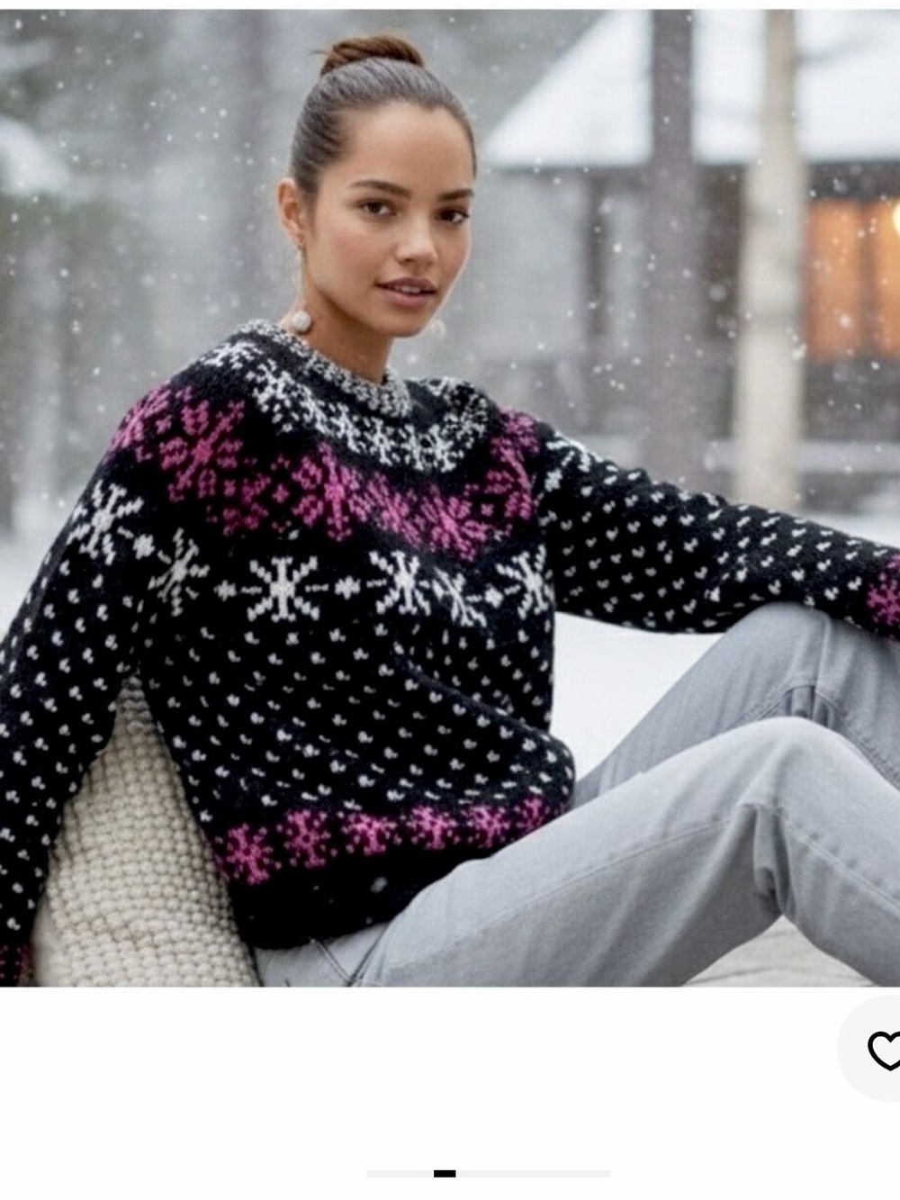 NEW J.Crew Jacquard Snowflake Sweater Wool Alpaca Blend Chunky Knit S NWT